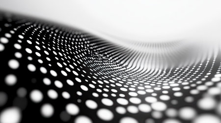 Black and white abstract dots with ample copy space in the bottom half.の素材