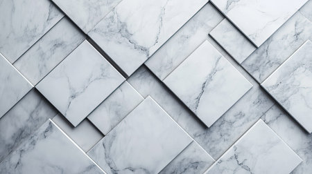 Marble tiles arranged in a geometric pattern, with ample space on the top for textの素材