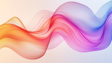 Abstract wave pattern with gradient hues, space for text in the smooth curves of the designの素材