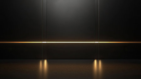 Elegant discount sign in black and gold, ample space for copy on a clean background.の素材