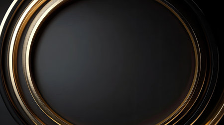 Elegant discount sign in black and gold, ample space for copy on a clean background.の素材