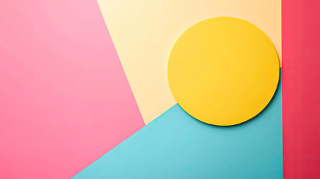 Minimalistic discount sign with clean lines, vibrant colors, and ample copy space.の素材