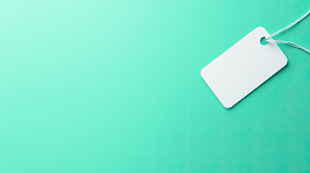 Vibrant discount sign in green and white, modern design with copy space on a clean background.の素材