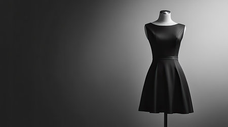 Modern European sheath dress on a mannequin, sleek lines, no people, with ample copy space and clean background.の素材
