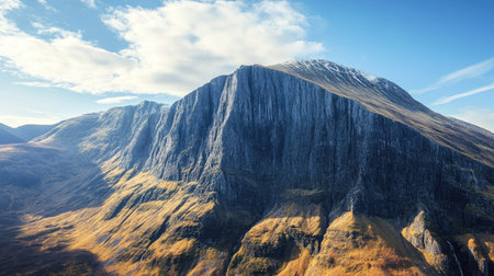 The towering cliffs of Ben Nevis in Scotland, with clear space for your message in the rugged terrainの素材