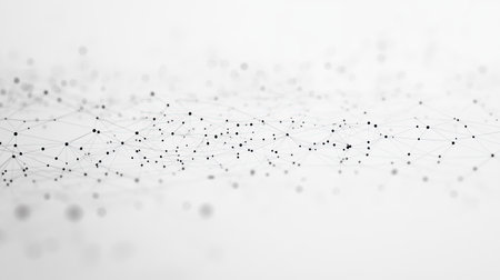 3D abstract world with network nodes, no people, ample space for copy fの素材