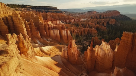 The unique formations of Bryce Canyon, dramatic landscape with space for textの素材