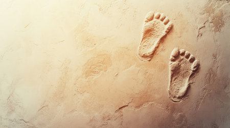 Sacred cow footprints with space for text on a soft background. Symbol of holiness.の素材