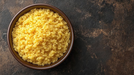 Top view of sweet sooji halwa, a dessert popular among South Asian childrenの素材