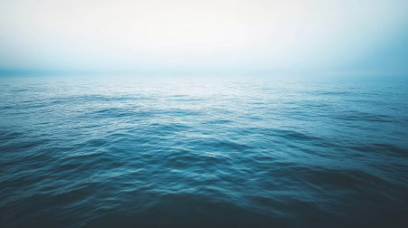 A serene European sea, no fish visible, clean and peaceful, with plenty of space for text.の素材