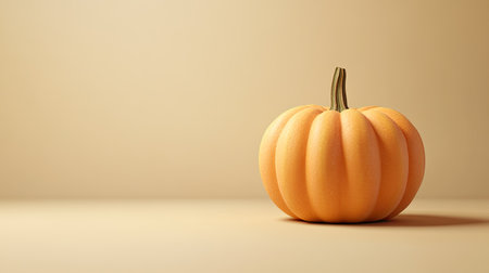 A large pumpkin centered on a neutral background with room for text or design.の素材