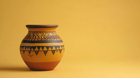 Traditional Indian pottery against a plain background, no people, with copy space available.の素材