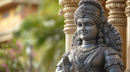 A detailed sculpture from India cultural heritage, no one present, with copy space.の素材