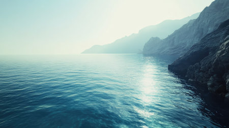 Scenic view of the sea under Europe, with no fish and ample copy space for design or text.の素材