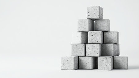 Pile of concrete blocks with room for text in the backgroundの素材
