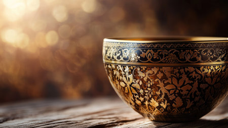 This stunning decorative bowl features intricate gold designs, showcasing fine craftsmanship. Perfect for enhancing any table setting or interior decor.の素材