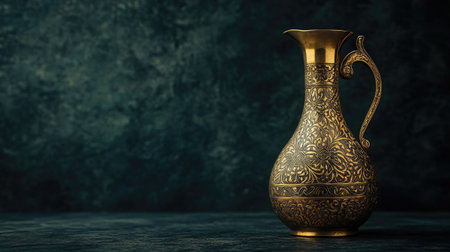 This stunning ornate bronze pitcher features intricate designs, showcasing exceptional craftsmanship. Perfect for still life arrangements or antique displays.の素材