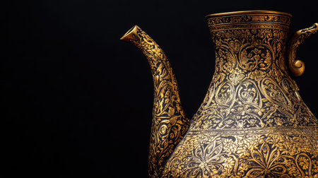 This exquisite teapot features intricate patterns and a shiny finish, showcasing skilled craftsmanship and cultural artistry. Perfect for decor or collectibles.の素材