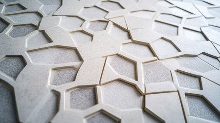 Discover an intriguing abstract textured pattern showcasing neutral tones and geometric shapes, perfect for modern design and artistic projects.の素材