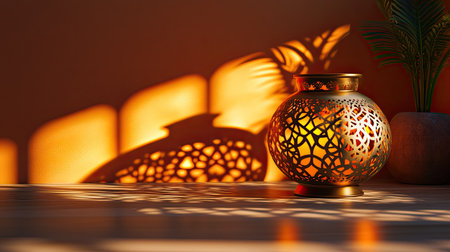This striking decorative lantern casts intricate shadows, creating a warm and inviting atmosphere. Perfect for enhancing any interior space with artistic flair.の素材