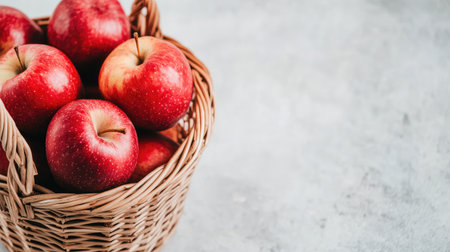 Healthy produce in basket on a light background, vibrant and inviting with space for wellness-themed copyの素材