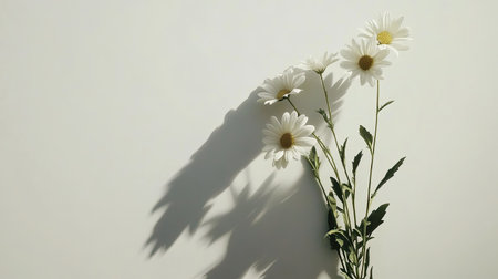 Minimalist flower bouquet on plain background, celebrating kindness with ample space for copyの素材