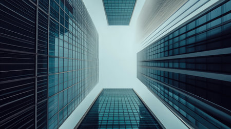 Minimalist view of Abu Dhabi skyscrapers with copy space aroundの素材