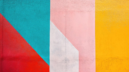 Colorful mural on urban building wall, copy space aroundの素材