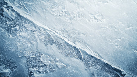 Ice hockey goal crease, visible lines on fresh ice with blank space for textの素材