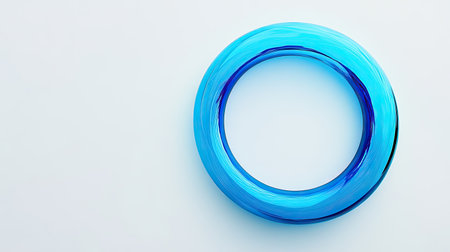 Blue circle symbol on a clean white background, representing diabetes awareness, with space for educational textの素材