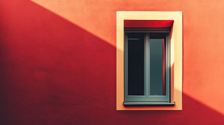 Bold geometric facade with contrasting colors, blank spaceの素材