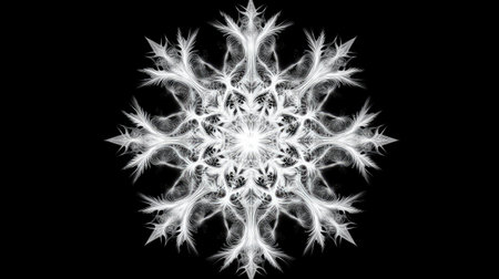 This captivating abstract fractal design showcases intricate patterns in black and white, perfect for modern art applications and creative projects.の素材
