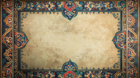 An elegant vintage background featuring intricate floral designs and an ornate border. Perfect for creative projects and artistic presentations.の素材