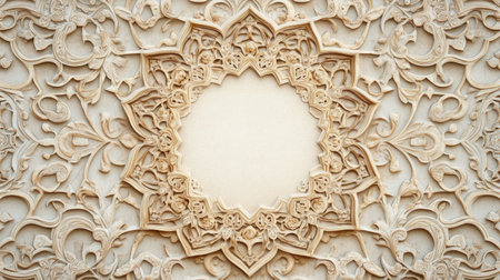 A stunning intricate ornate pattern featuring a central blank space, perfect for showcasing additional designs or text. Ideal for various creative projects.の素材