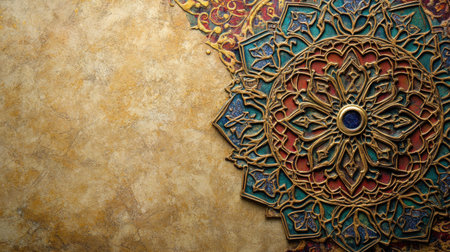 This artwork features an ornate decorative pattern with rich colors and intricate details, perfect for adding a touch of elegance to any project.の素材