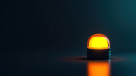 A striking amber dome light sits alone against a dark backdrop, showcasing a blend of simplicity and elegance that enhances any modern decor or artistic vision.の素材