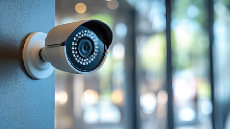 Capture the essence of modern surveillance with this indoor security camera, designed for effective monitoring and enhanced safety in various environments.の素材
