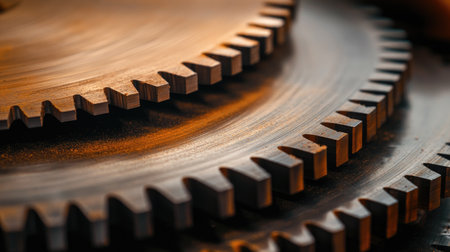 This image features a detailed close-up of industrial gears showcasing their intricate teeth and texture, perfect for mechanical and engineering-themed projects.の素材