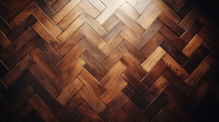 A stunning herringbone wood floor with rich brown tones and intricate patterns, perfect for enhancing the beauty of any elegant living space or interior design project.の素材