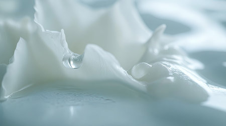 A captivating close-up of delicate white petals adorned with water droplets, creating a serene and pure visual experience that highlights natural beauty and elegance.の素材