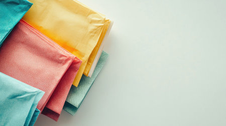 A collection of colorful tissue paper in various shades, perfect for gift wrapping, craft projects, and decorating. Ideal for events and creative use.の素材
