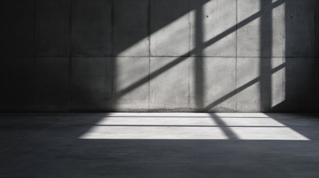 Explore the interplay of light and shadow in a minimalist concrete space. This serene composition highlights clean lines and tranquil aesthetics, perfect for creative projects.の素材