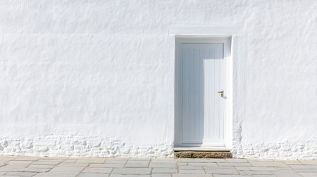 Simple white door design with clean proportions, centered on a neutral white background for versatile use.の素材
