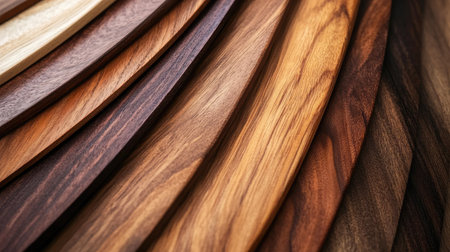 Smooth brown wooden planks with natural variations in tone, creating an elegant and earthy texture.の素材