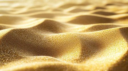 Golden sand waves transition gently under soft light, showcasing a rich texture. The shimmering surface evokes feelings of tranquility and warmth. Perfect for nature-themed projects.の素材