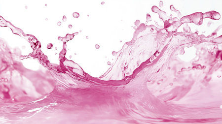 A vivid splash of pink water captured in motion, showcasing energy and fluidity. This stunning image emphasizes the beauty and freshness of liquid art.の素材
