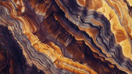 Stunning abstract image showcasing layered geological formations with rich earthy tones. This artwork highlights intricate textures and natural designs found in nature.の素材