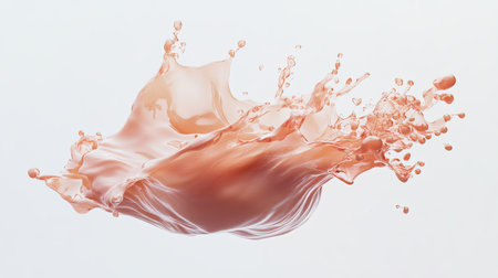 A stunning image showcasing a dynamic splash of soft pink liquid against a light background, capturing the essence of freshness and elegance in motion.の素材