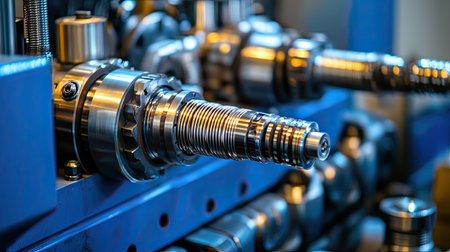 Heavy-duty factory machinery in a South Asian steel plant, close-up, no people, copy space.の素材
