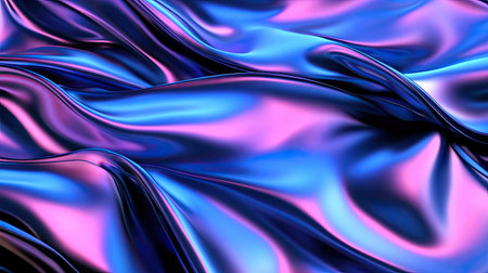 This stunning image showcases colorful silk fabric creating smooth waves, reflecting light beautifully. The vibrant hues and elegant texture create a visually captivating background.の素材